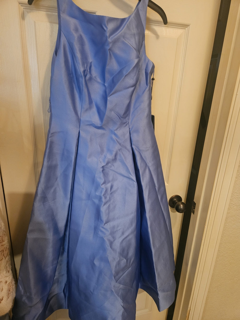 Adrianna Papell Satin Midi Dress in Blue